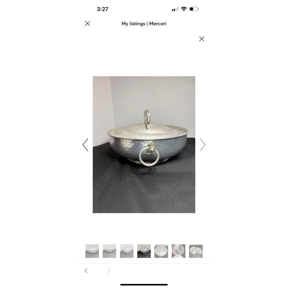Vintage‎ Hammered Aluminum Serving Dish
